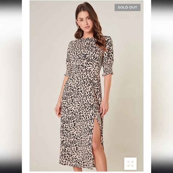 New Sugar Lips Lassie Leopard Smocked Printed Dress XS - Picture 1 of 8